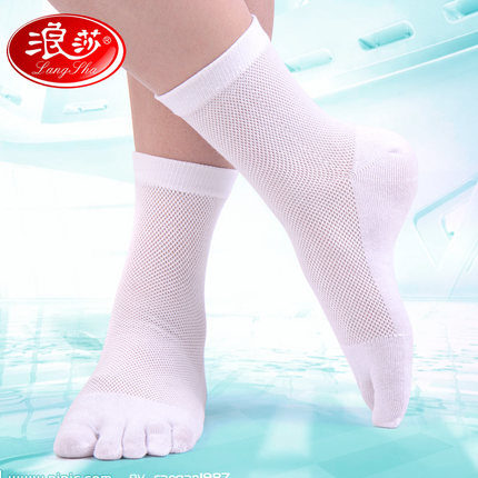 五指襪男純棉夏季短筒浪莎男襪薄款中筒短襪男士超薄運(yùn)動(dòng)分趾襪子